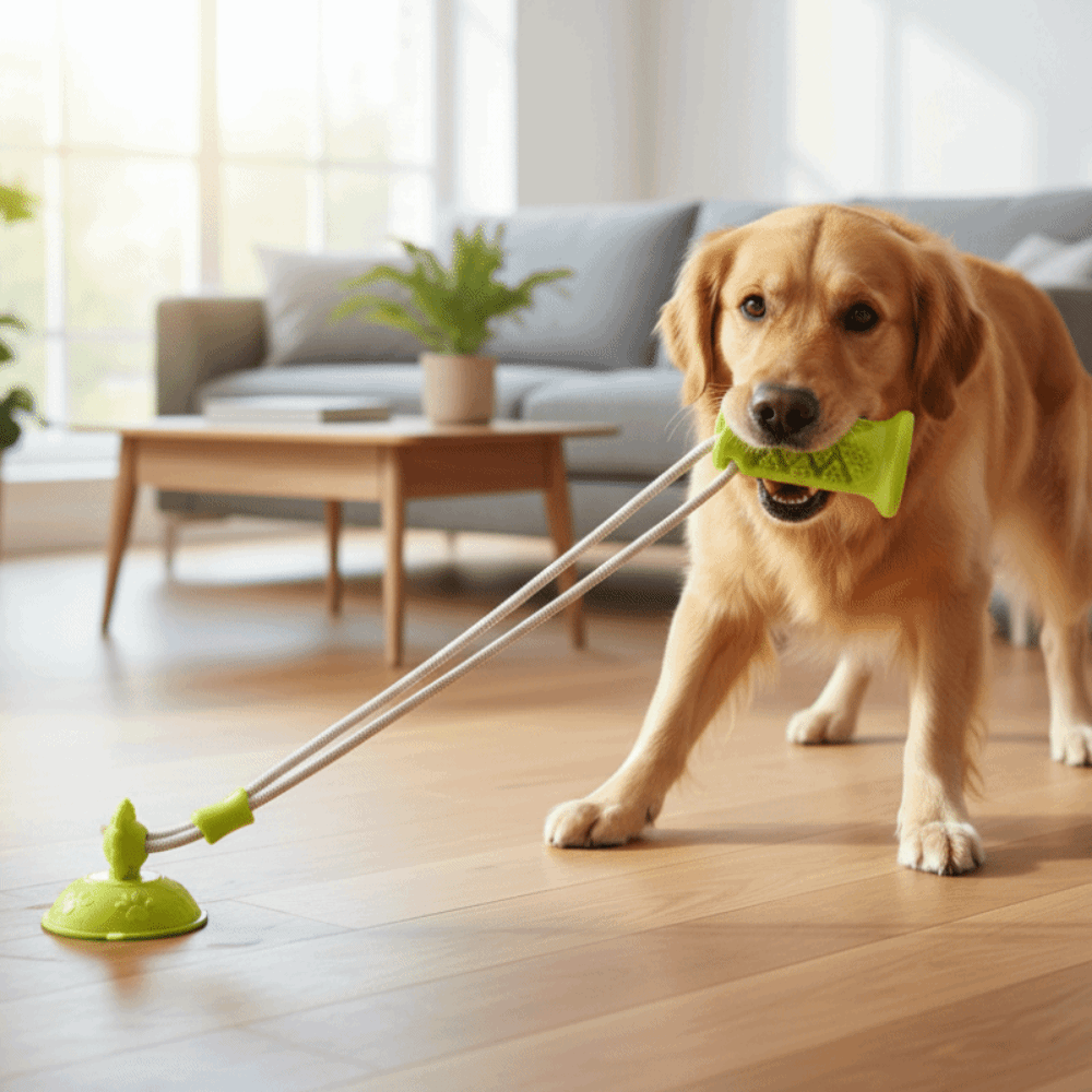 噛みつきに強い犬用吸盤付き弾性フード漏れ防止インタラクティブ - Suction Cup Dog Tug Toy のレビューと価格