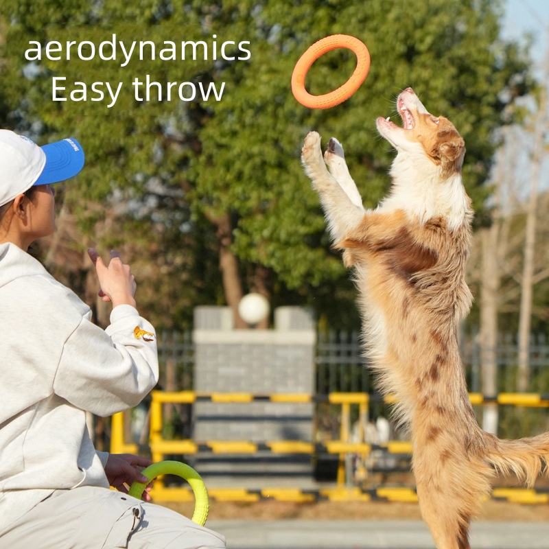 噛みつきにくいEVA素材の犬用フライヤー、防水フローティング - Flying Disc Dog Training Toy のレビューと価格