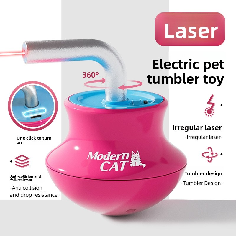 自動猫用おもちゃ：インタラクティブな羽根棒、レーザーポインタ - Laser Pointer Cat Toy Automatic のレビューと価格