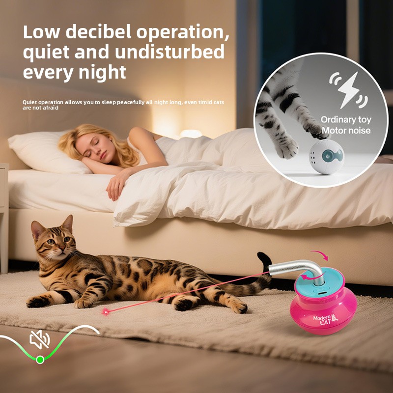 自動猫用おもちゃ：インタラクティブな羽根棒、レーザーポインタ - Laser Pointer Cat Toy Automatic のレビューと価格