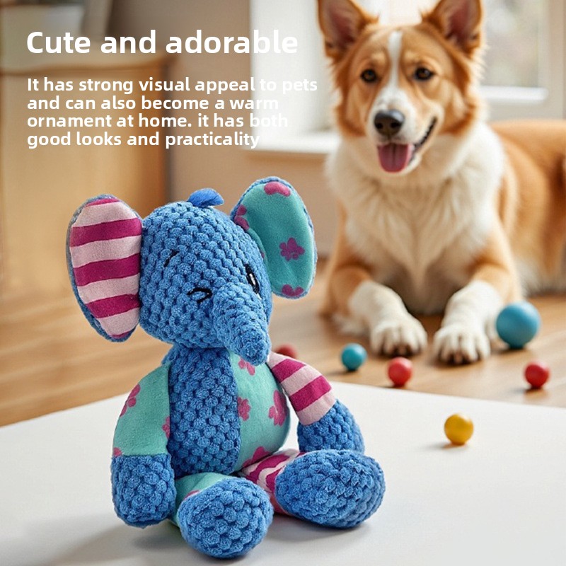 漫画風カラフルパッチワークぬいぐるみ犬用おもちゃ、鳴き笛入り - Interactive Squeaky Plush Dog Toy のレビューと価格