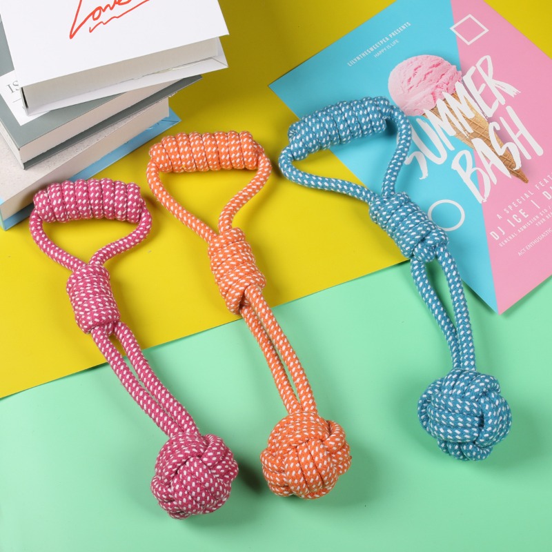 1個入り テニスボール付き結び目付き噛み玩具、中型・大型の攻 - Dog Rope Toy Aggressive Chewers のレビューと価格