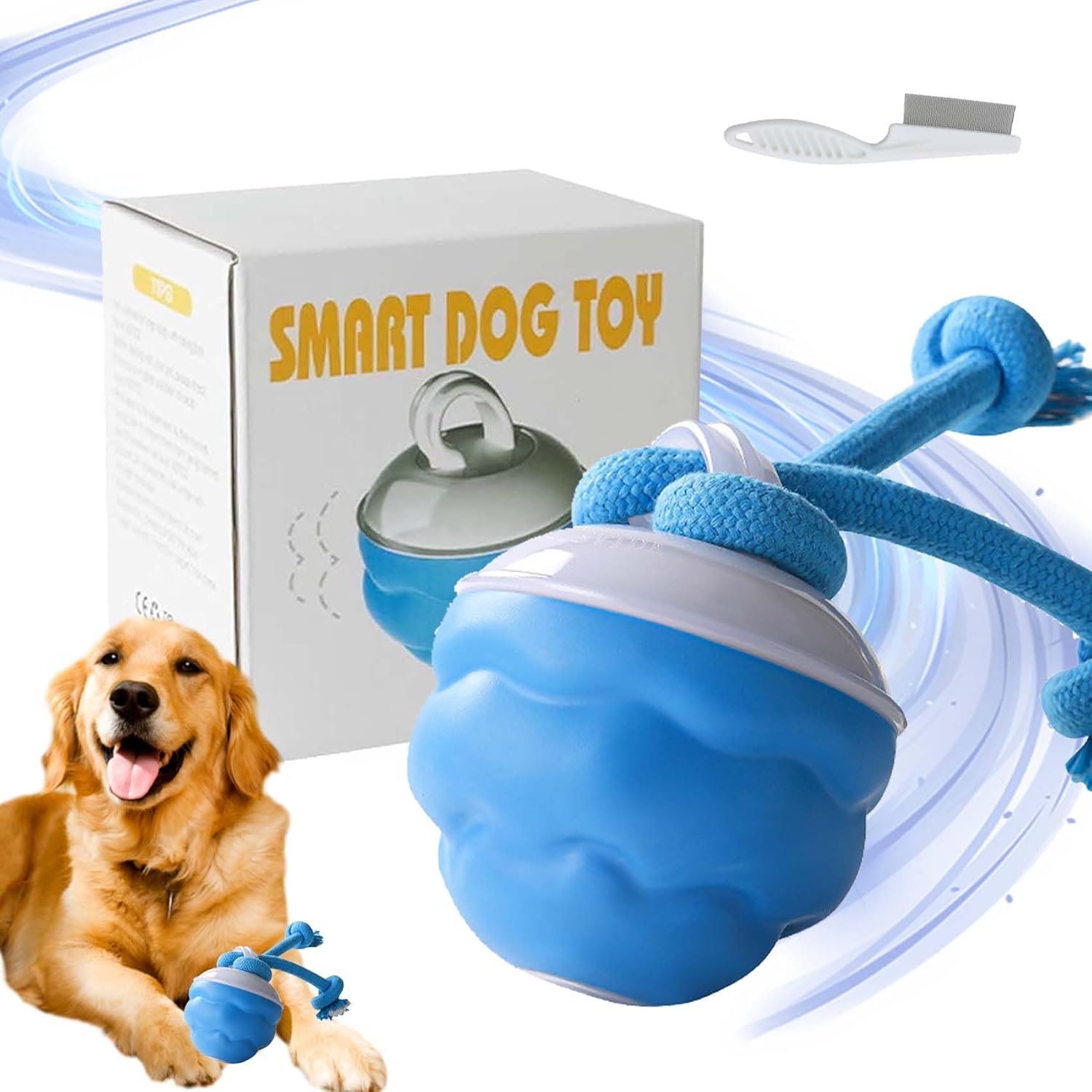スマートドッグトイ、自動移動ボール、充電式犬用おもちゃ、退屈 - Automatic Moving Dog Ball のレビューと価格