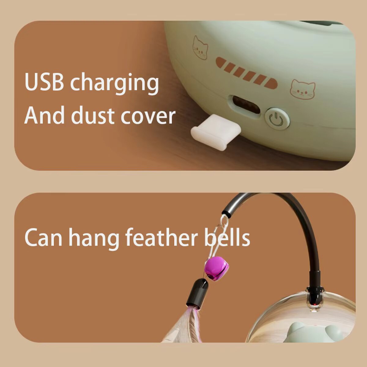 3-in-1自動猫じゃらしロボット、羽根付きワンド、レーザー - Laser Pointer Cat Toy Automatic のレビューと価格