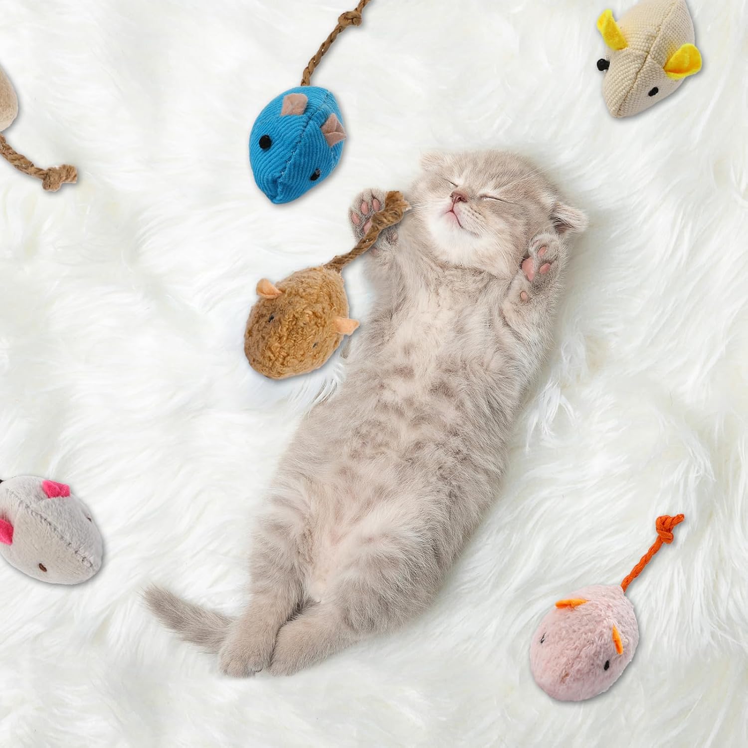 ランダムに詰められたインタラクティブな猫とネズミのおもちゃ8 - Catnip Interactive Plush Mouse のレビューと価格