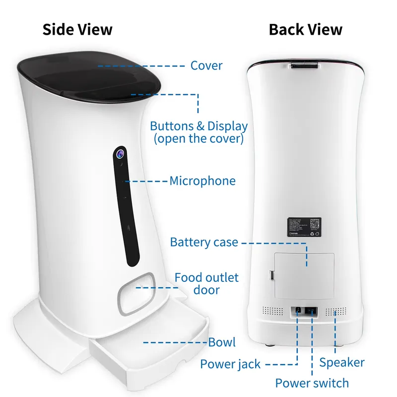 音声とビデオ録画用のWi-Fiペットフィーダーカメラ、And - Pet Feeders のレビューと価格