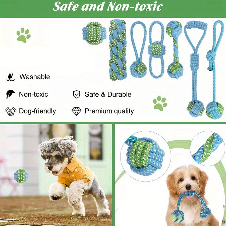7個入りインタラクティブノットトイ耐久性トレーニングセット、 - Dog Rope Toy Aggressive Chewers のレビューと価格