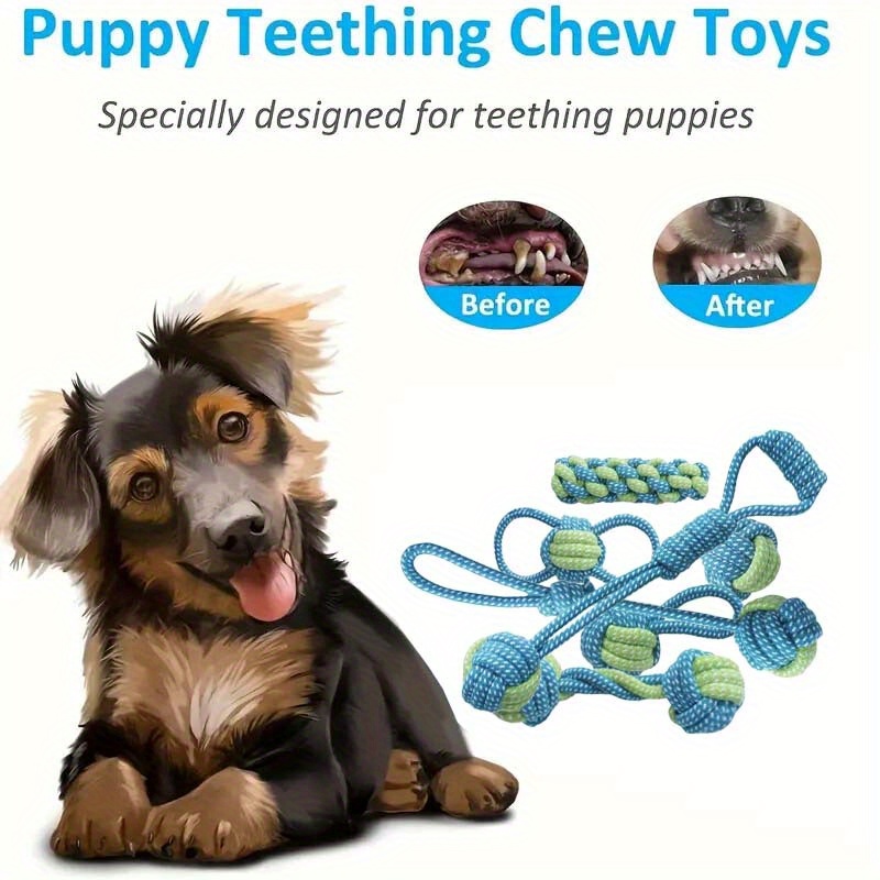 7個入りインタラクティブノットトイ耐久性トレーニングセット、 - Dog Rope Toy Aggressive Chewers のレビューと価格