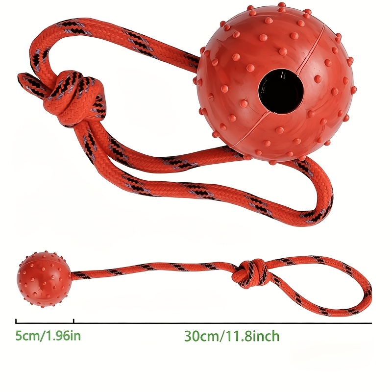 2個セットの耐久性のあるゴム製犬用ボール（ロープ付き）、噛み - Dog Rope Toy Aggressive Chewers のレビューと価格