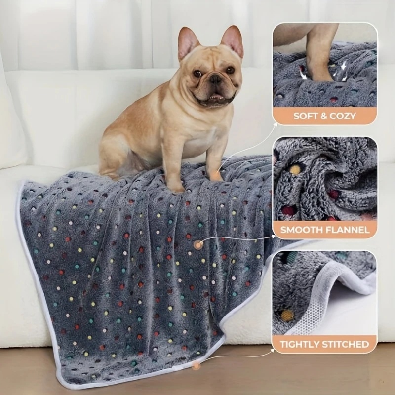 3枚セット ソフトふわふわペットブランケット 可愛いドット柄 - Pet Beds のレビューと価格