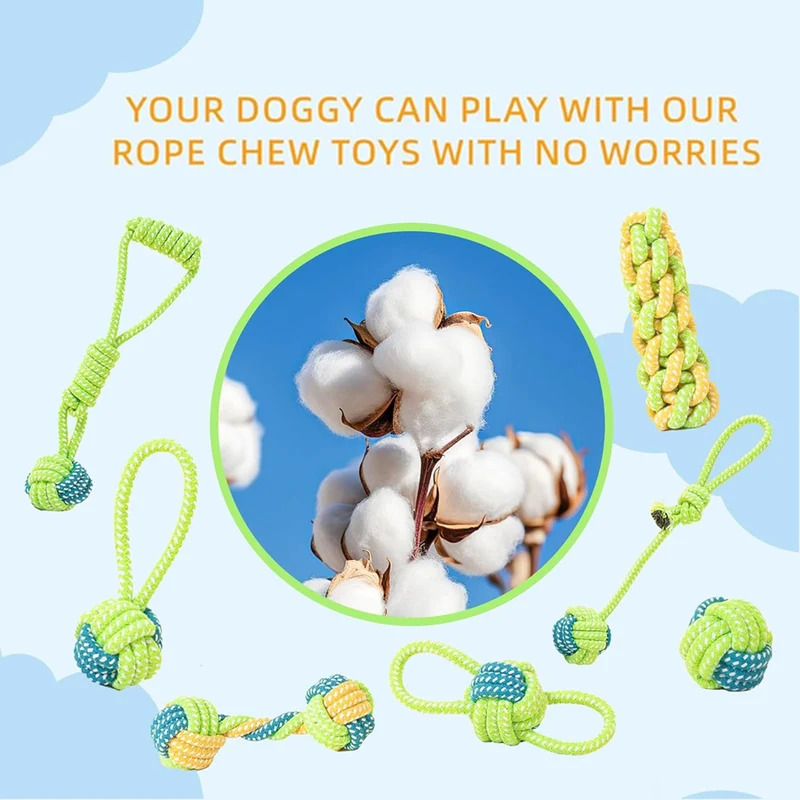 1/7パック ヘビーデューティー犬用引っ張りおもちゃ 噛む力 - Dog Rope Toy Aggressive Chewers のレビューと価格