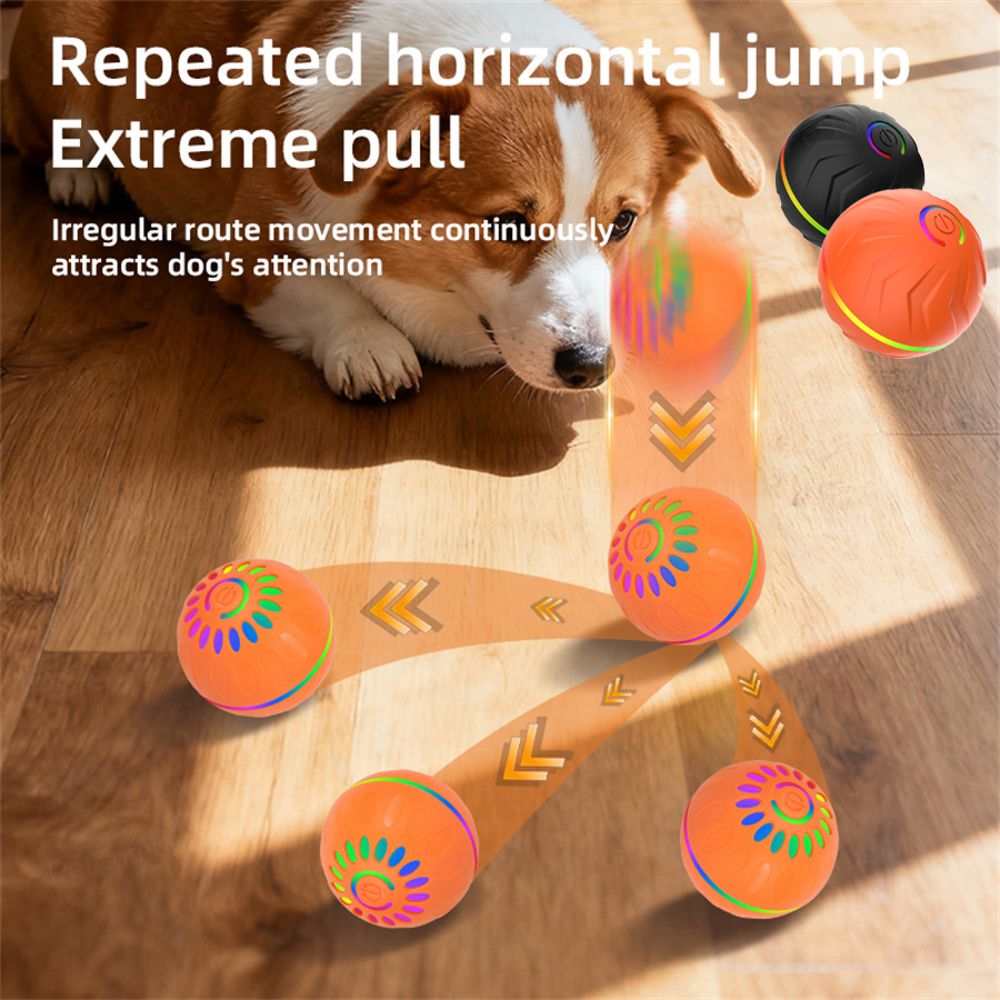 インタラクティブスマートドッグトイボール - USB自動移動 - Automatic Moving Dog Ball のレビューと価格