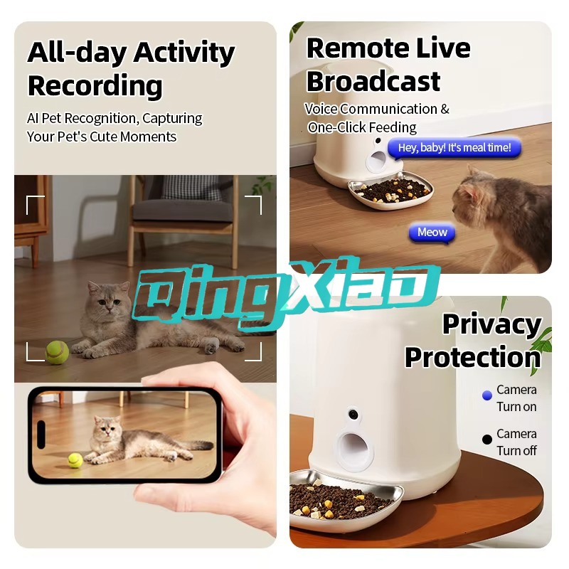 全自動スマート4Lステンレス製ペットフィーダー新デザイン多機 - Pet Feeders のレビューと価格