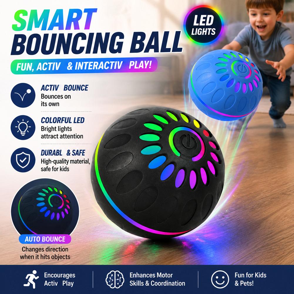 スマート自動回転犬用ボール LEDライト付きインタラクティブ - Automatic Moving Dog Ball のレビューと価格