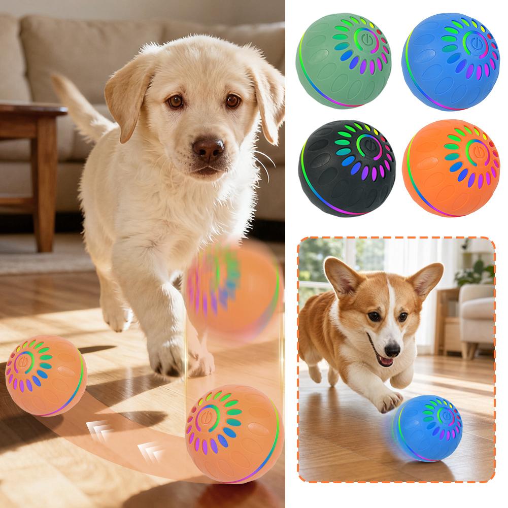 スマート自動回転犬用ボール LEDライト付きインタラクティブ - Automatic Moving Dog Ball のレビューと価格